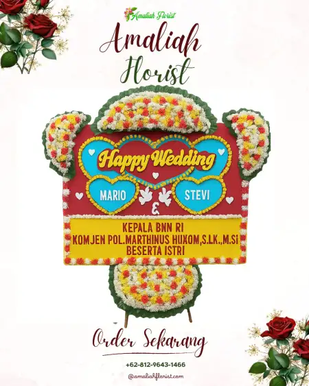 Papan Bunga Pernikahan Purbaratu
